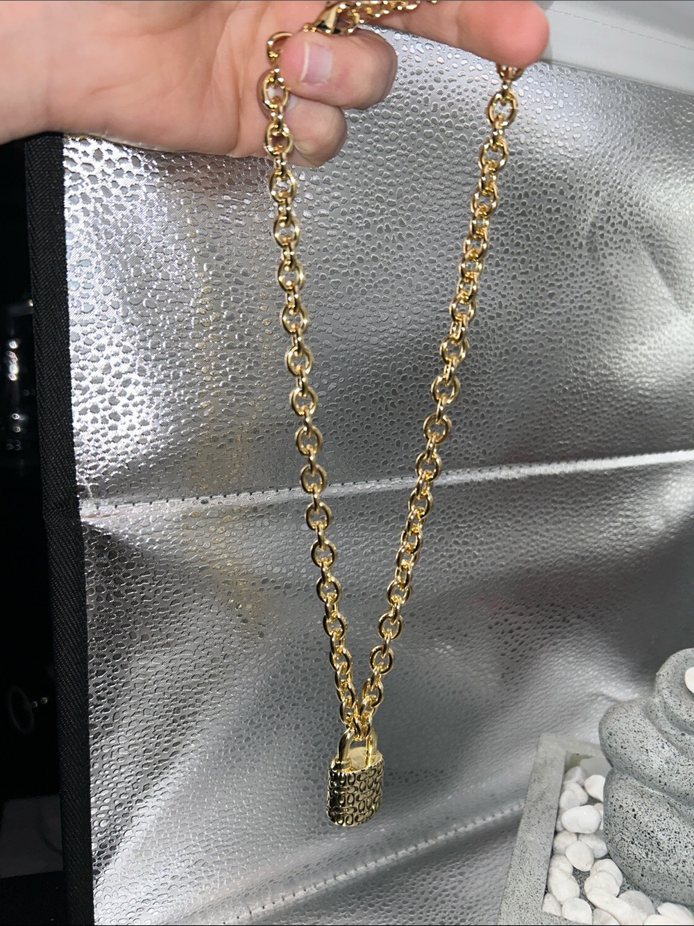 Coach Quilted Padlock Necklace - Picture 4 of 11